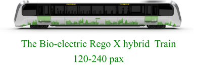 The Bio-electric Rego X hybrid  Train  120-240 pax